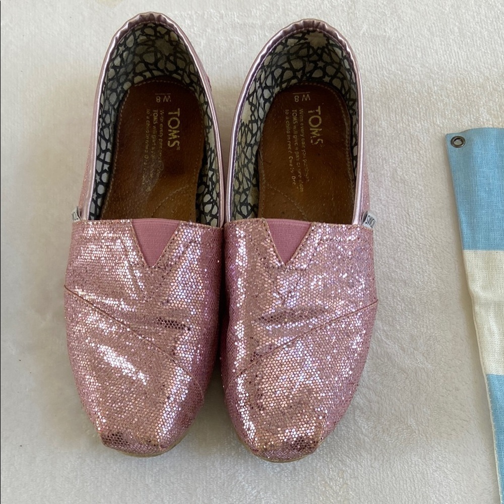 TOMS Shimmering Pink Slip-Ons​​​